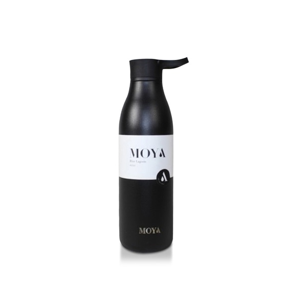 Moya blue lagoon sustainable water bottle black 460ml